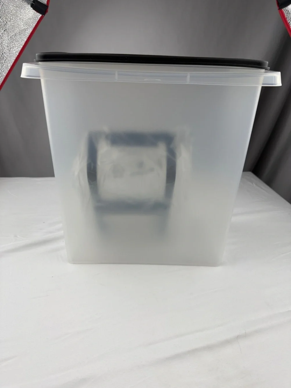 Tupperware 3 Liter Black Large Carry All Rectangular Container with Handle